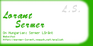 lorant sermer business card